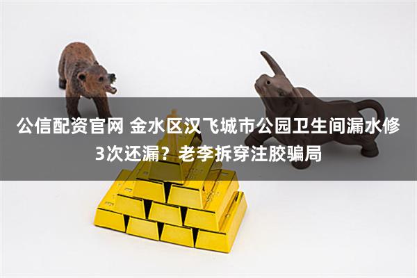公信配资官网 金水区汉飞城市公园卫生间漏水修3次还漏？老李拆穿注胶骗局